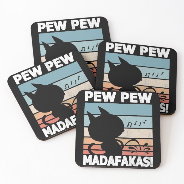 Item preview, Vintage PewPewPew Mada-fakas T-Shirt Crazy Pew Cat V-Neck T-Shirt  designed and sold by DDIN Design.