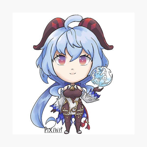 Ganyu (Genshin Impact) chibi Photographic Print