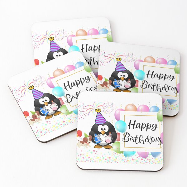 Item preview, Happy Birthday - Penguin, Dog And Balloons designed and sold by kassiekewl.