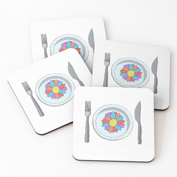 Item preview, Flowered Plate, Fork And Knife - Colorful designed and sold by Chubuter.