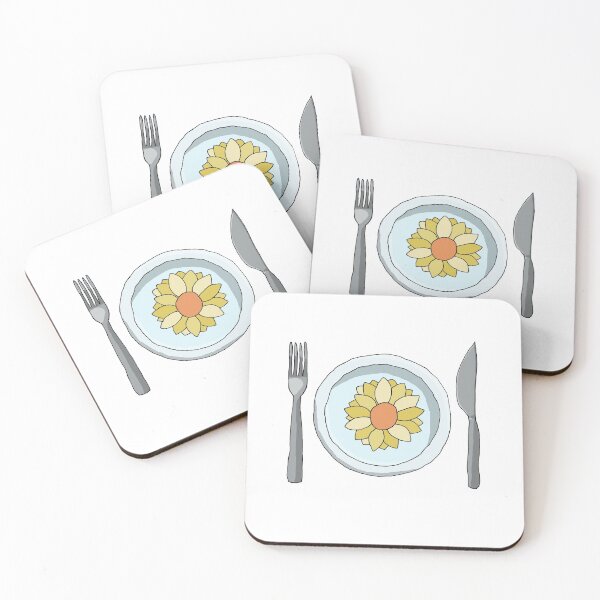 Item preview, Flowered Plate, Fork And Knife - Yellow designed and sold by Chubuter.