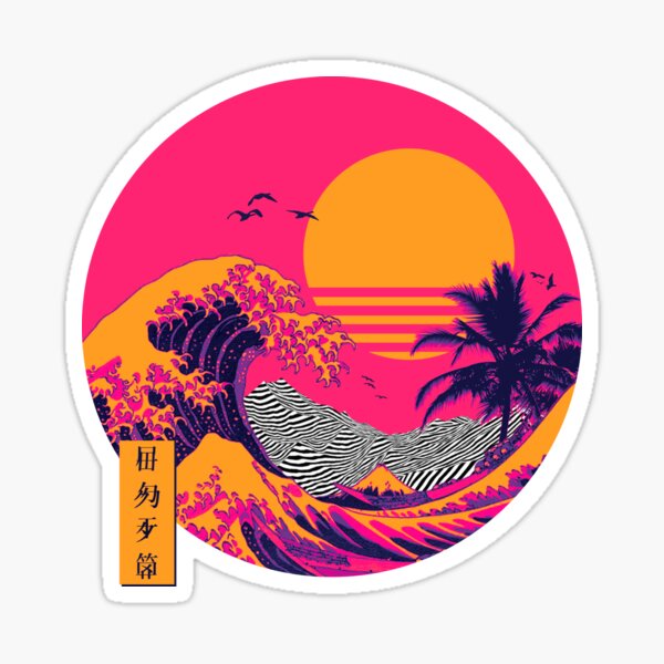Item preview, 80s Sunset Great Wave designed and sold by exhozt.
