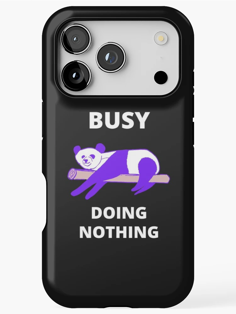 Thumbnail 1 of 4, iPhone Case, Busy Doing Nothing Panda designed and sold by DesignsofNote.