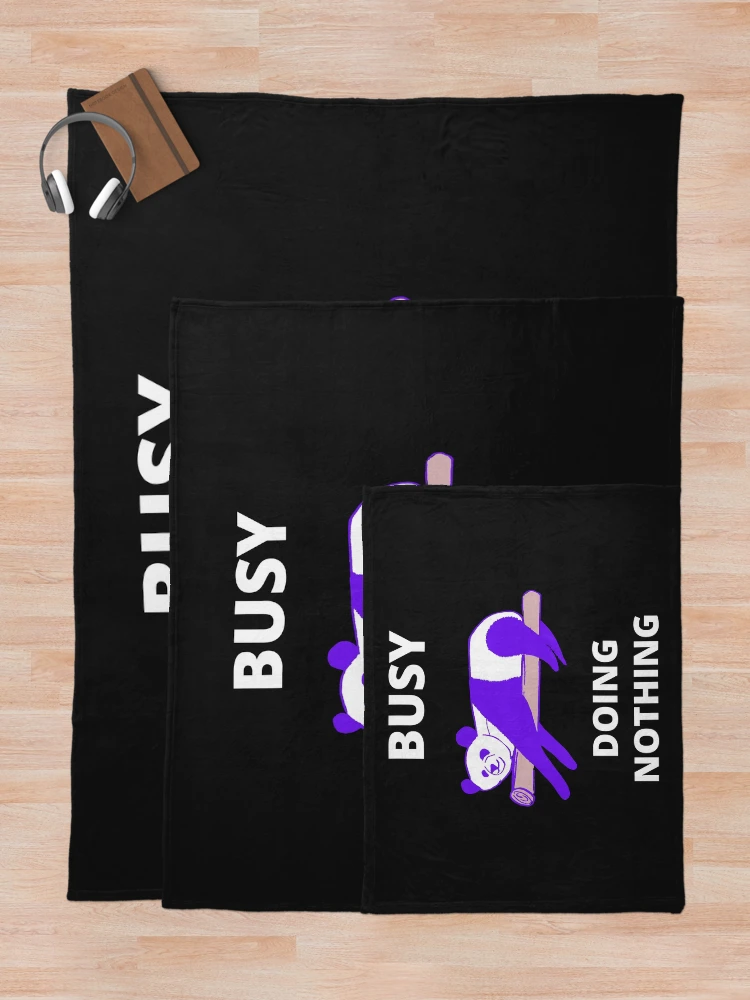 Thumbnail 5 of 6, Throw Blanket, Busy Doing Nothing Panda  designed and sold by DesignsofNote.