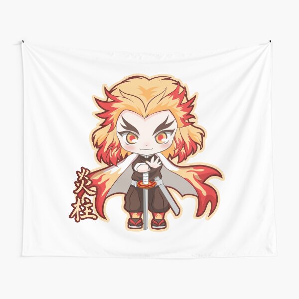 Chibi Cute Kyojuro Rengoku Hashira Kimetsu No Yaiba Tapestry By Loshimizu Redbubble
