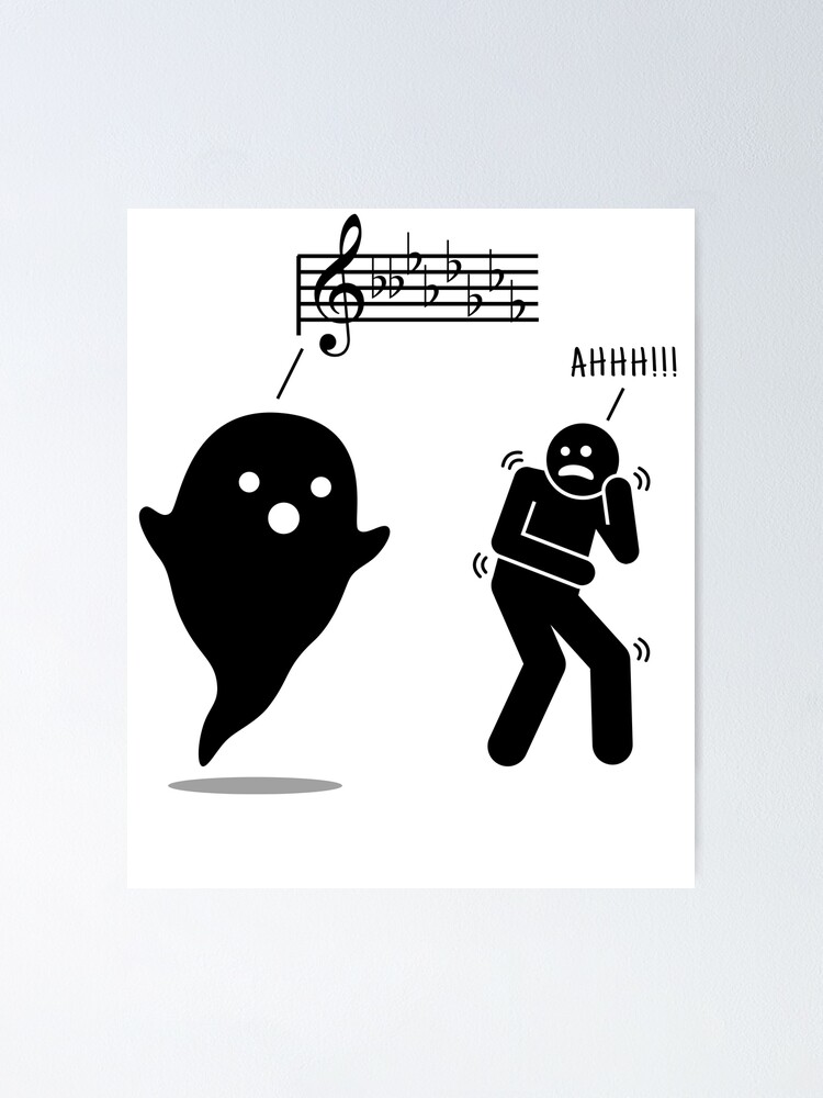 Scary Music Theory Ghost Saying Boo Funny Musician Teacher Pun Scary Music Theory Ghost Saying Boo Funny Musician Teacher Pun