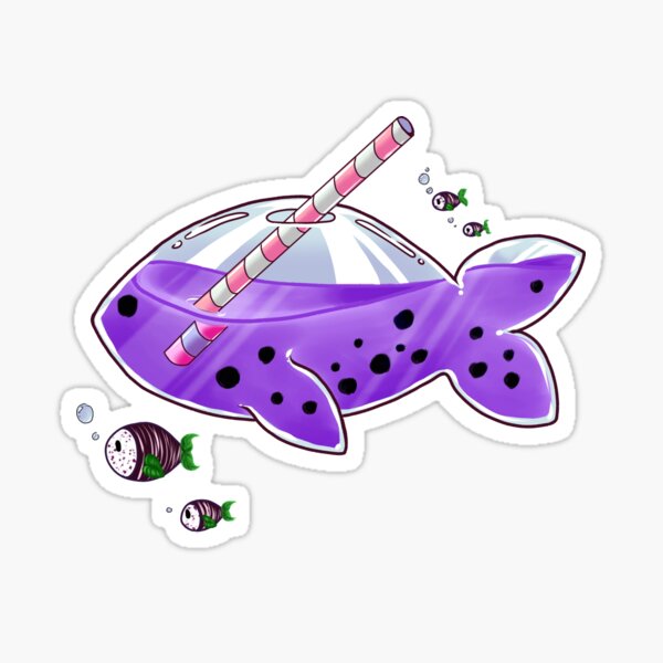 Taro Boba Fish Sticker