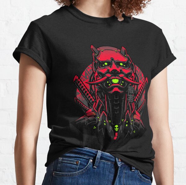 Japanese Demon Mecha - Hannya - Dark Version Classic T-Shirt