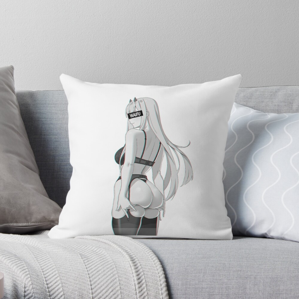 Top Popular Darling in the FranXX Zero Two Waifu material Throw Pillow by HentaiK1ng TP-RGELJIJT