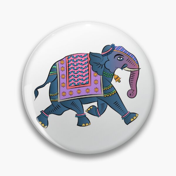 Item preview, Elephant rendered in Pichwai style. Indian folk art. designed and sold by Gurunath Bhadekar.