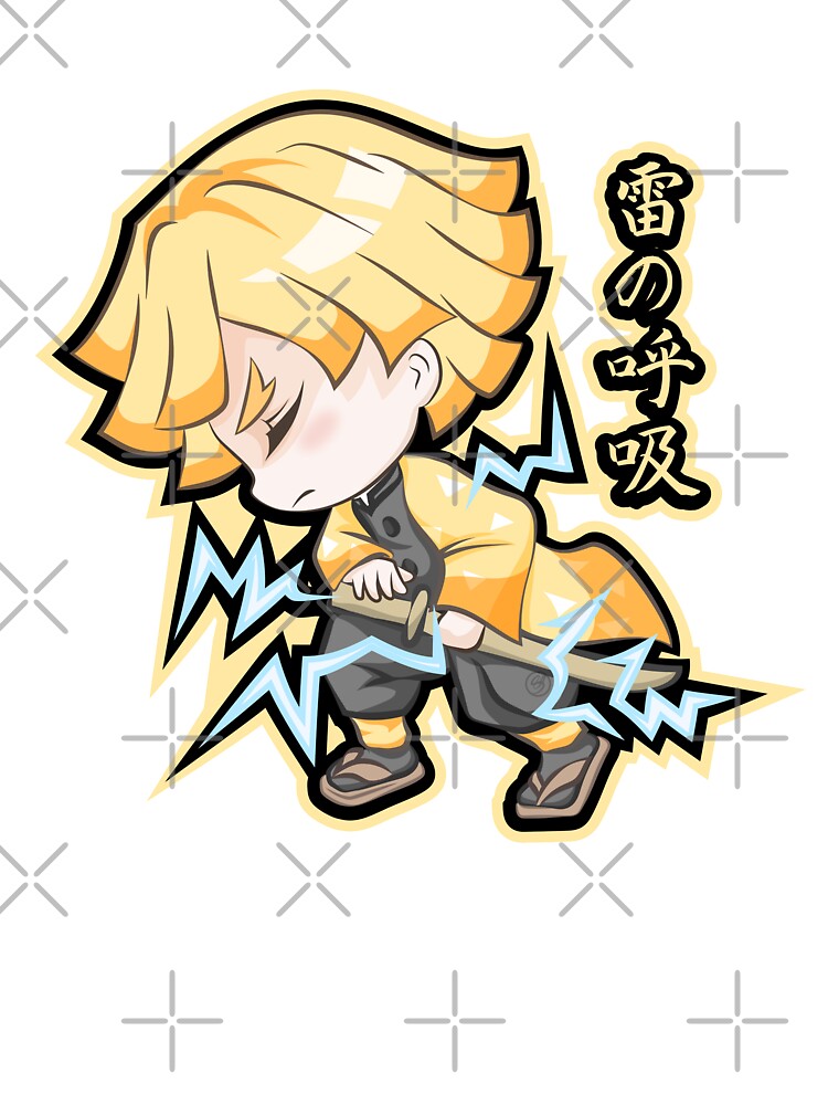 Cute Chibi Zenitsu Thunder Breath Kimetsu No Yaiba Kids T Shirt By Loshimizu Redbubble