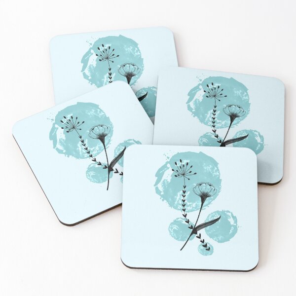Item preview, Simplistic Aqua Flowers designed and sold by Winter Harvey.