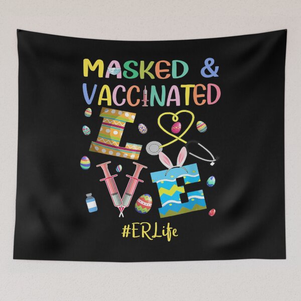 Item preview, Masked & Vaccinated LOVE ER, ER Nurse Funny Definition Way Cooler Humorous Meaning Emergency room Nurse Day Week Gifts Idea designed and sold by codyemantai.