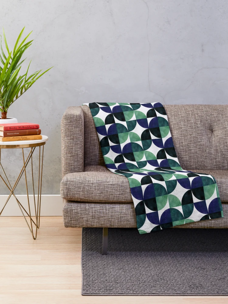 Thumbnail 2 of 6, Throw Blanket, Minimal Blue Pattern designed and sold by DifferentCreate.