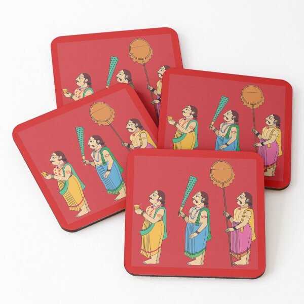 Item preview, Sevak or servants of god in the temple, India. in Indian miniature style designed and sold by Gurunath Bhadekar.