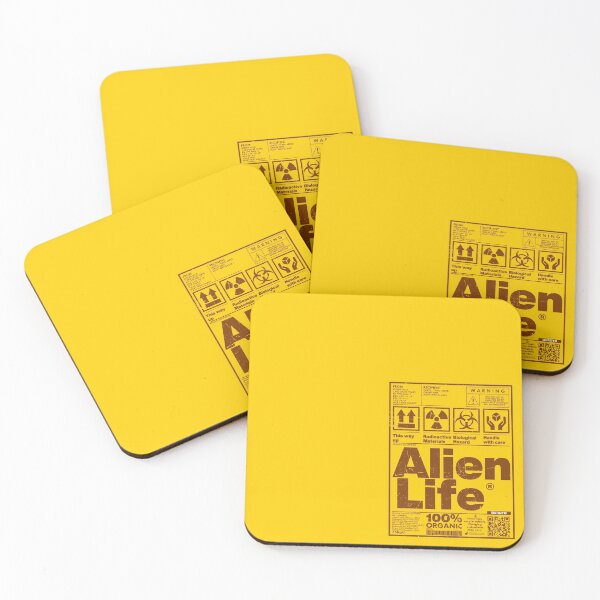 Item preview, Alien Life Package Label In Rust Brown designed and sold by allincolors.