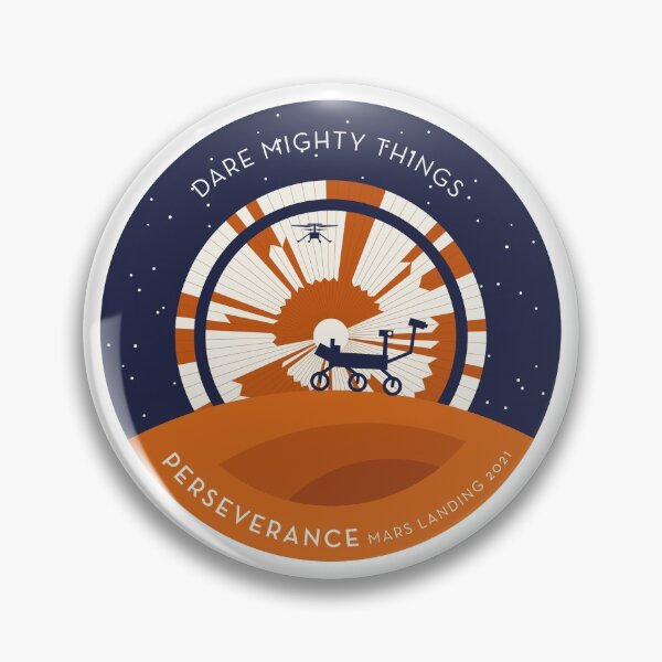 Artikelvorschau, Perseverance Rover Mars Landing Hommage Aufnäher entworfen und verkauft von Markadesign.
