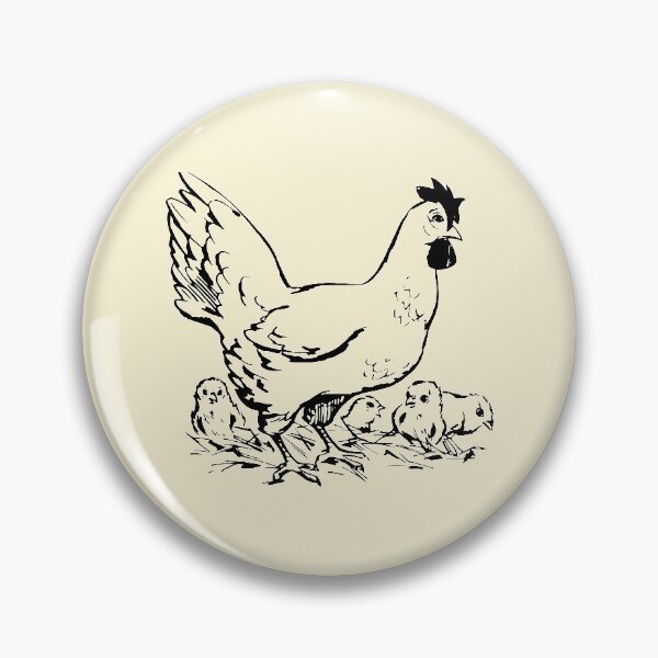 Item preview, Chicken and Chicks on Cream designed and sold by katiekendall.