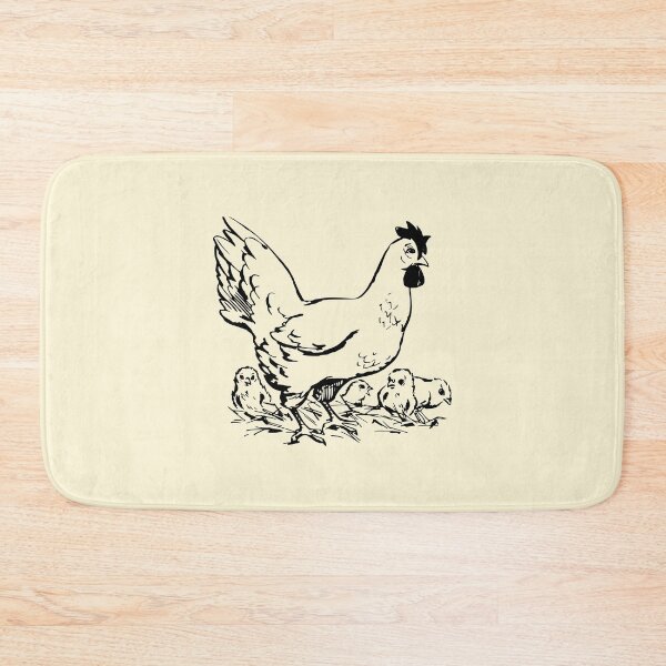 Item preview, Chicken and Chicks on Cream designed and sold by katiekendall.