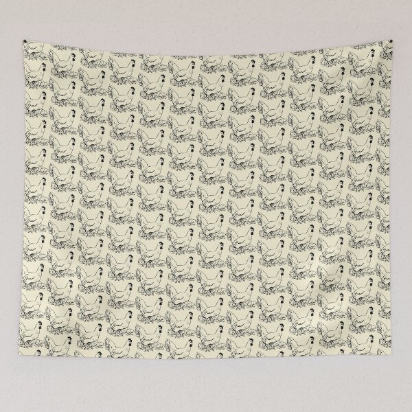 Item preview, Chicken and Chicks on Cream designed and sold by katiekendall.