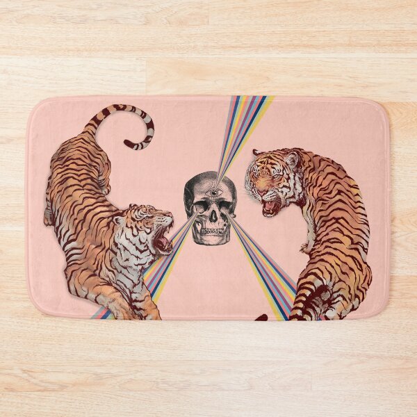 Item preview, Tigers rainbow skull in pink designed and sold by ESCAPZ.