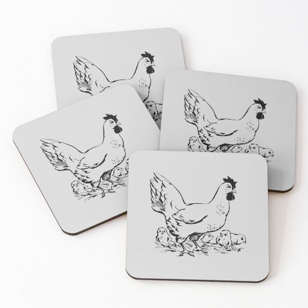 Item preview, Chicken and Chicks on Grey designed and sold by katiekendall.