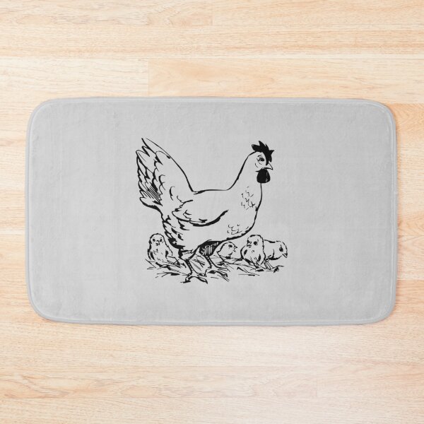 Item preview, Chicken and Chicks on Grey designed and sold by katiekendall.