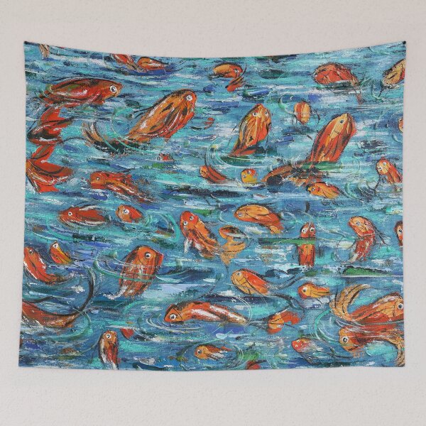 Item preview, expressionist fish painting designed and sold by nellymcrico.