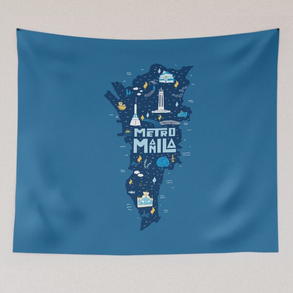 Item preview, METRO MANILA PHILIPPINES FILIPINO ILLUSTRATED MAP PRINT designed and sold by aydapadi.