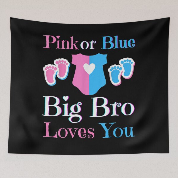 Item preview, Pink Or Blue Big Bro Loves You Baby Shower Gender Reveal  designed and sold by servantdep.