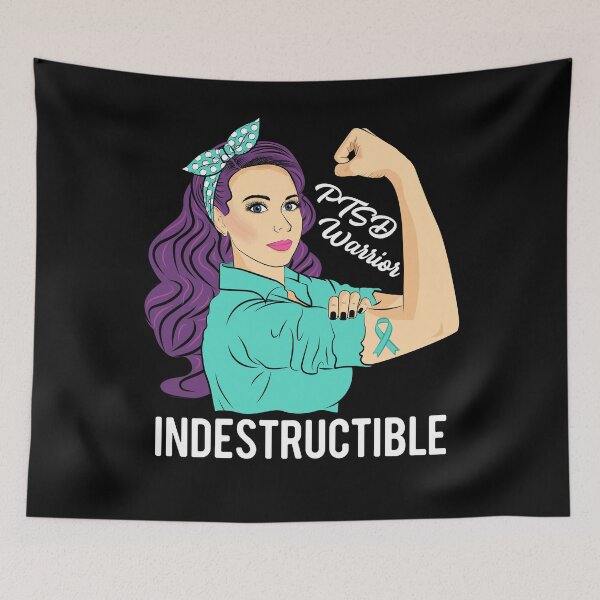 Item preview, PTSD Warrior Indestructible Post Traumatic Stress Disorder designed and sold by ZNOVANNA.