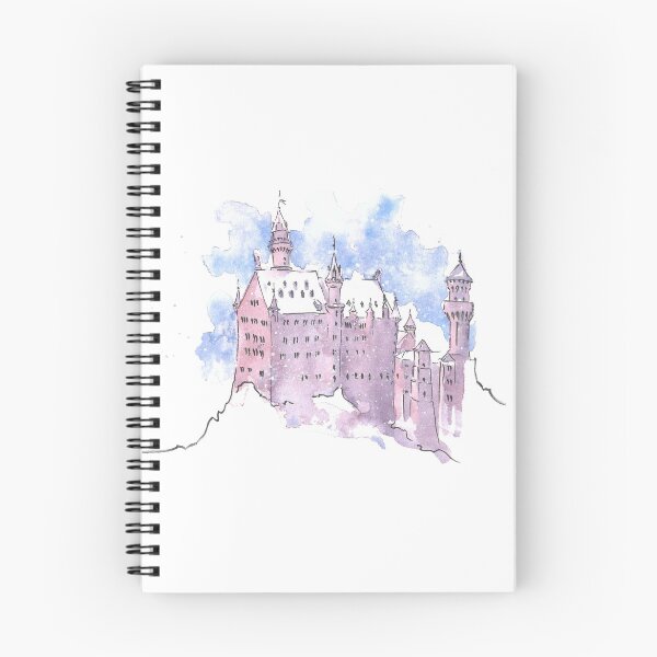 Item preview, Neuschwanstein Castle, watercolour Neuschwanstein in winter designed and sold by VesnushkaRed.