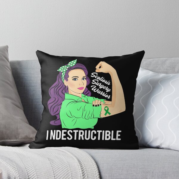 Item preview, Scoliosis Surgery Warrior Indestructible Awareness Fighter designed and sold by ZNOVANNA.