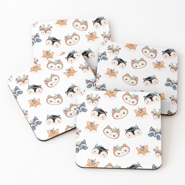 Item preview, Cute animal children forest pattern owl raccoon fox designed and sold by maniac3000.