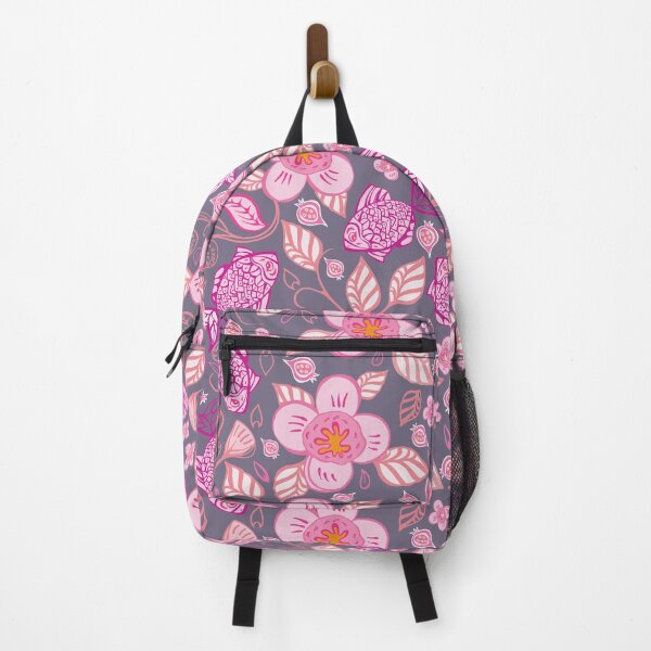 Item preview, Sakura flower blooms on storm grey background designed and sold by IngaDesign.