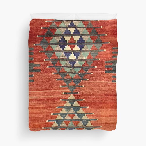 Vintage Kars Decorative Whole Kilim, Navaho Weave, Woven Aztec Textile Duvet Cover