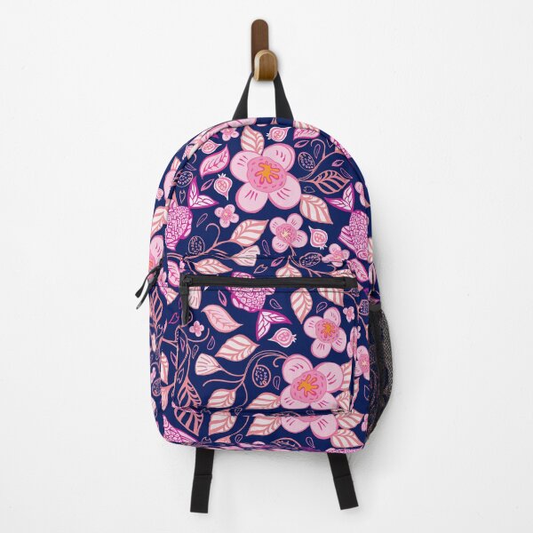 Item preview, Sakura flower blooms on dark blue designed and sold by IngaDesign.