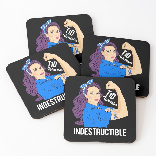 Item preview, T1D Type 1 Diabetes Warrior Indestructible designed and sold by ZNOVANNA.
