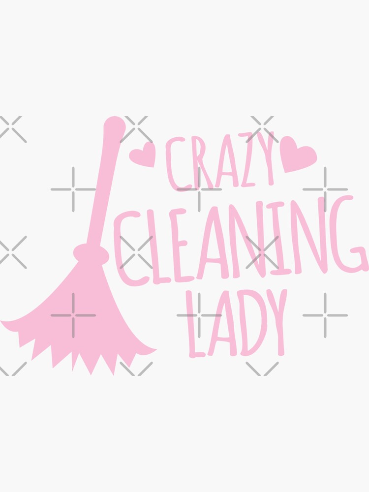 Thumbnail 3 of 3, Sticker, Crazy Cleaning Lady designed and sold by jazzydevil.