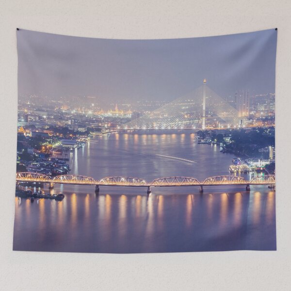 Item preview, Bangkok twilight cityscape topview Thailand designed and sold by TravelDrone.