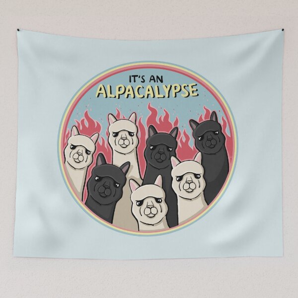 Item preview, It's an ALPACALYPSE Funny Alpaca Cartoon Pun Digital Illustration designed and sold by AlmightyClaire.