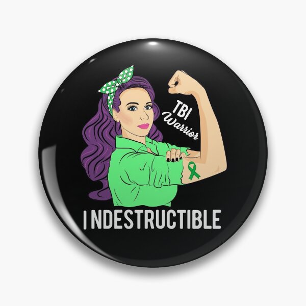Item preview, Traumatic Brain Injury Awareness TBI Warrior Indestructible designed and sold by ZNOVANNA.