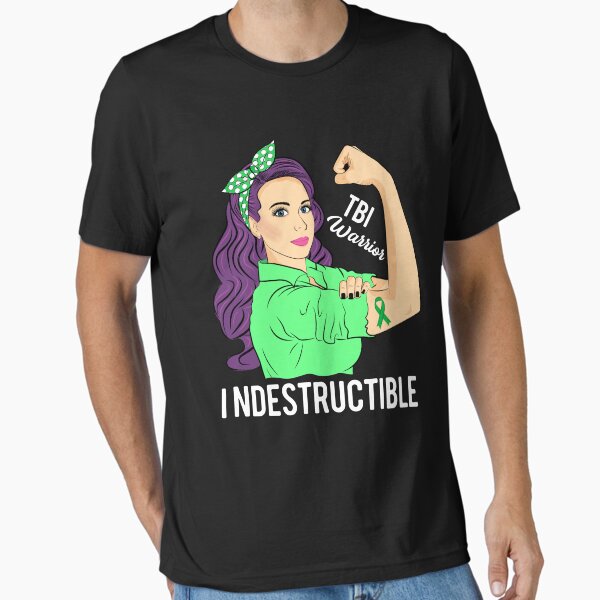Item preview, Traumatic Brain Injury Awareness TBI Warrior Indestructible designed and sold by ZNOVANNA.