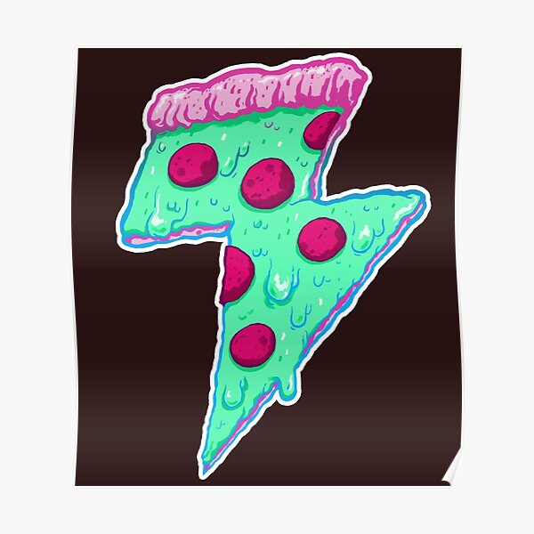 Thunder Neon Pizza Poster