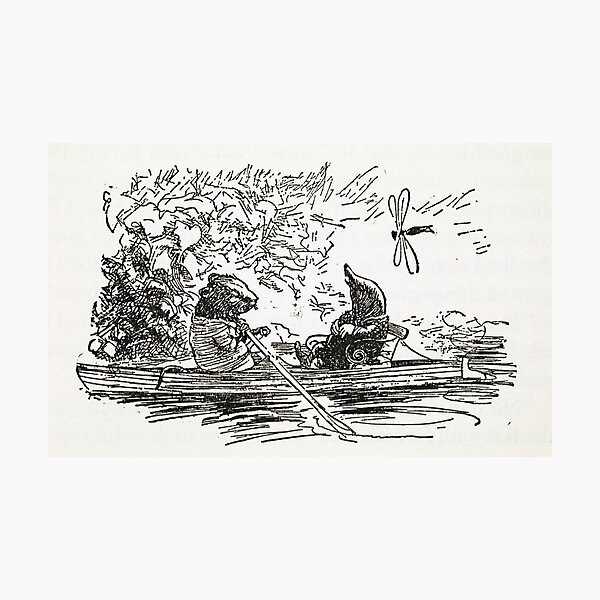 Item preview, Ratty and Mole boating Wind in the Willows illustration - Arthur Rackham designed and sold by Vintage Designs +.
