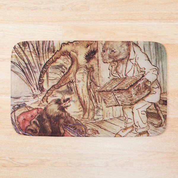 Item preview, Ratty and Mole boating Wind in the Willows illustration - Arthur Rackham designed and sold by Vintage Designs +.