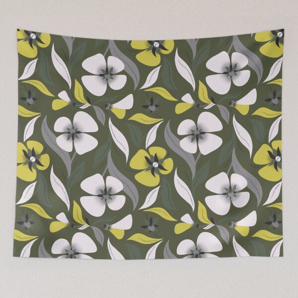 Item preview, Large flowers on a khaki  background designed and sold by Emilina98.