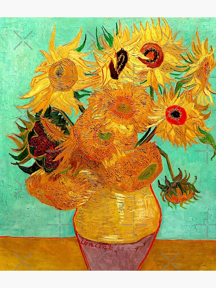Oil Painting By Van Gogh Backpack Starry Night Sunflower Skeleton