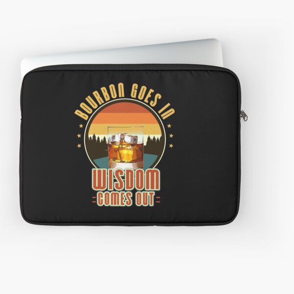 Item preview, Bourbon Goes In Wisdom Comes Out, Sarcastic Whiskey Glass Retro Background Trees & Stars For Him designed and sold by StaticTee.
