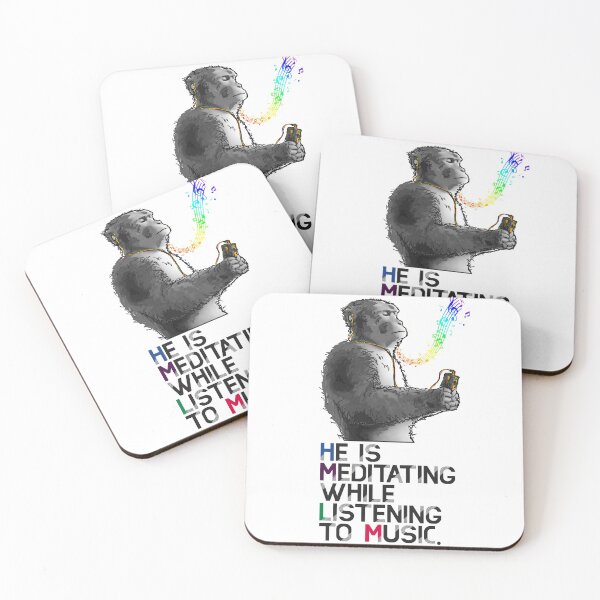 Item preview, A monkey is meditating while listening to music. designed and sold by DAEWI PARK.